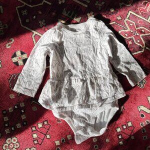 Carters White Long Sleeve Animal Print Onesie